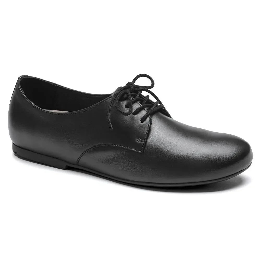 Birkenstock Black Landshut Real Leather Wide / Normal Footbed Shoes Size 37 NWT